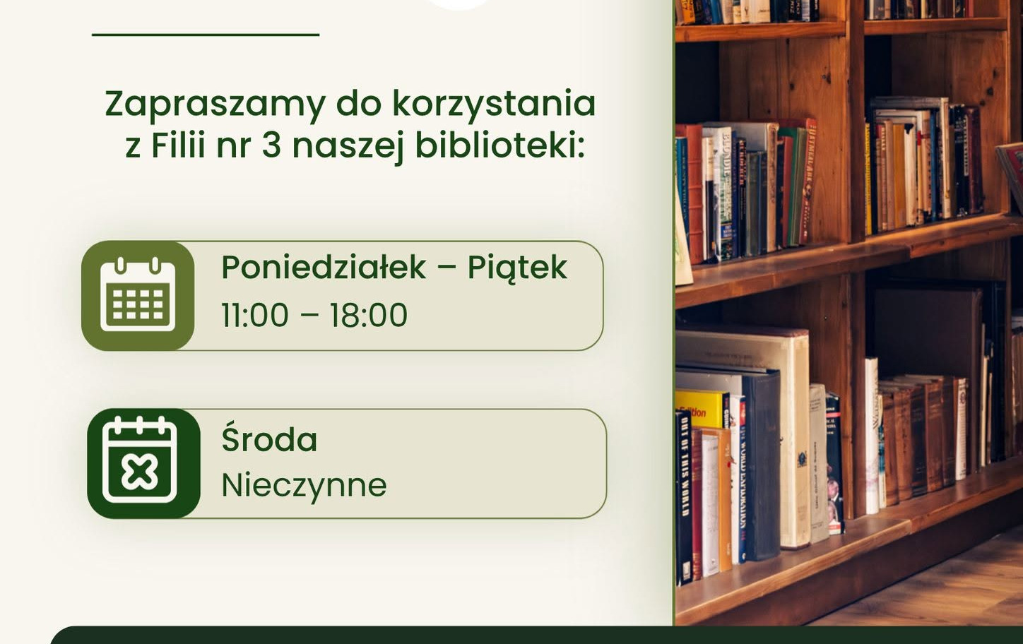 Zdjęcie do Filia nr 3 na Warzyniu ponownie otwarta